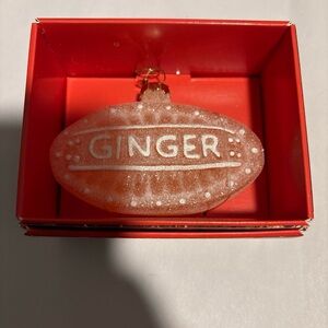 John Derian 2025 Glass Ginger Candy Frosted Christmas Tree Ornament in Box NEW